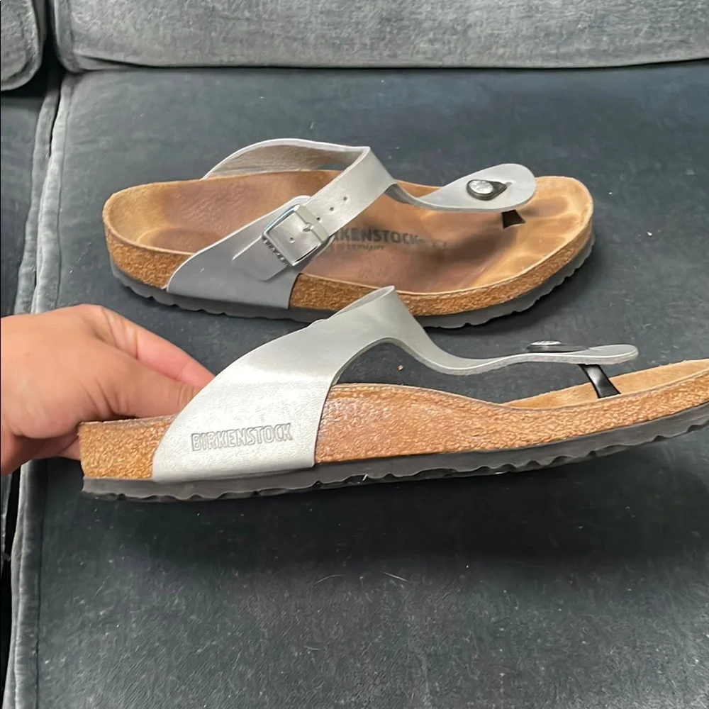 Birkenstock Light Gray Thong Sandals - Picture 3 of 3